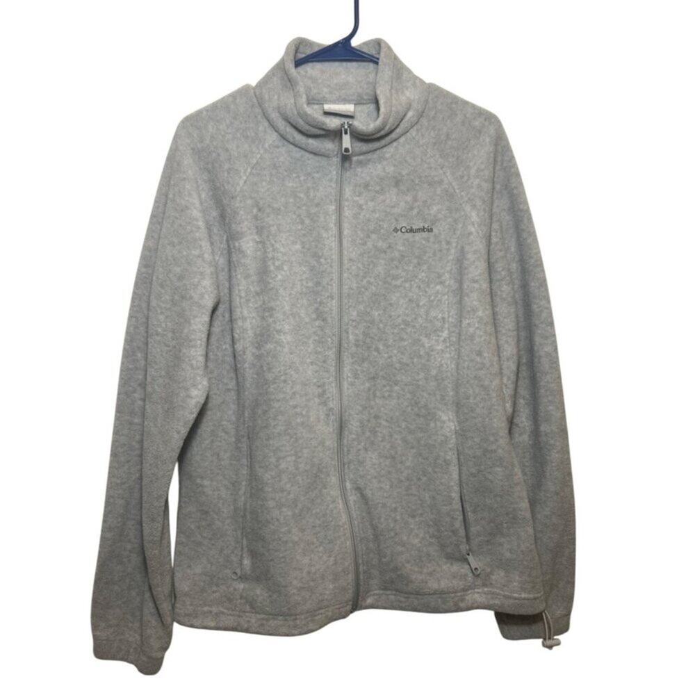 Columbia Full Zip Fleece Jacket, Grey, XL